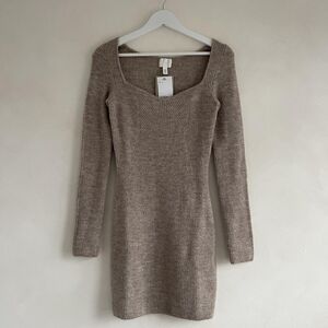 Elegant Tan Knit Dress